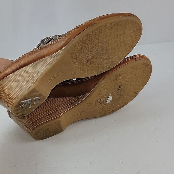 Pikolinos Capri CutOut Leather Comfort Wedge Women's Mule - Picture 13 of 14